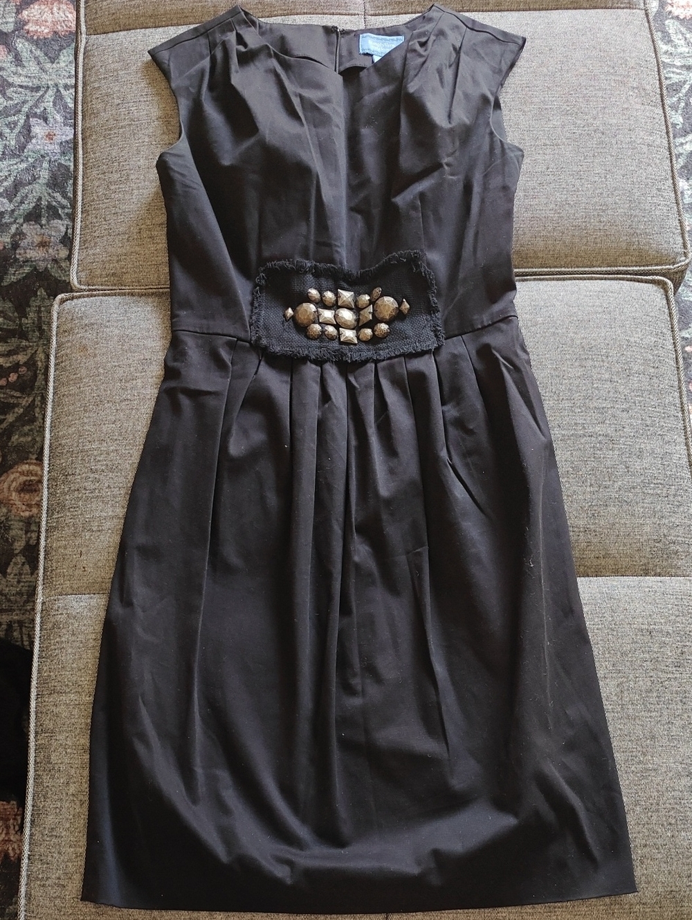 Simply Vera Vera Wang Black Midi Dress with Embellished Waist